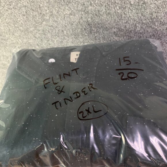 Flint & Tinder Mens Black Speckled Button-Up Shirt XXL‎ Cotton Blend Long Sleeve - Picture 10 of 10